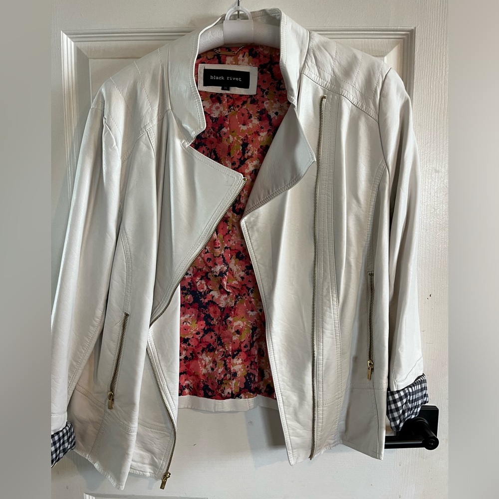 Faux leather bomber jacket
